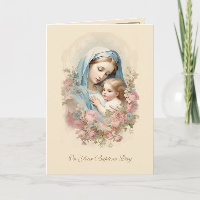 Carte Baptême Catholique Garçon ou Fille Écriture Sainte (Devant)
