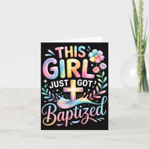 Carte Baptême Cette Fille Vient d'être Baptisée Croix Ch