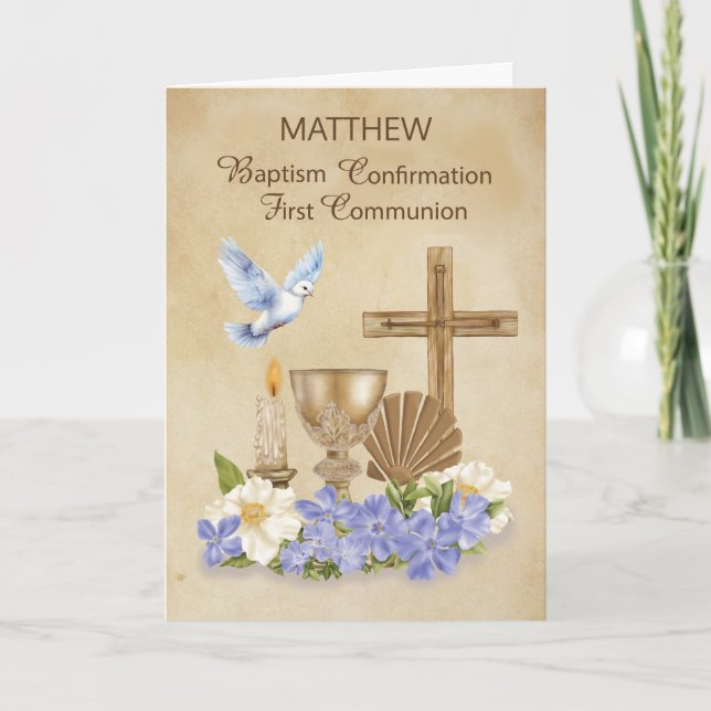 Carte Baptême Communion Confirmation RCIA Félicitations (Devant)