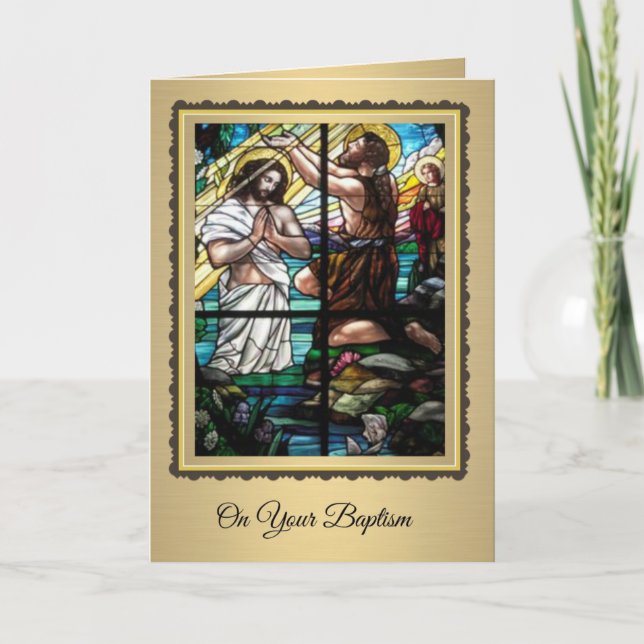 Carte Baptême d'adulte de Jésus par Jean-Baptiste (Devant)