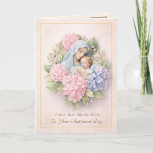 Carte Baptême des grands-parents pour bébé bénie Marie