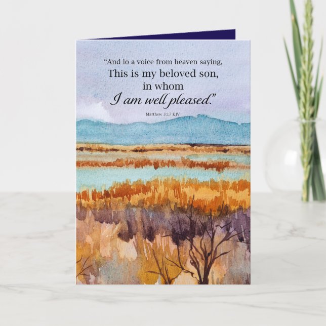 Carte Baptême Félicitations Bible Matthew Désert (Devant)