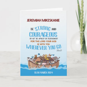 Carte Baptême Thème Arche du Garçon Noé