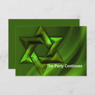 Carte Bar Mitzvah Green Star de David