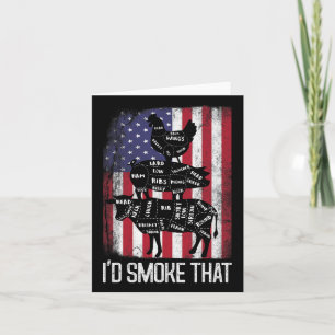 Carte Barbecue Drapeau Usa Je fumerais ce boeuf Beurre d