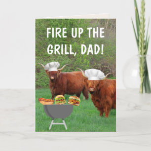Carte Barbecue Highland Steer Fête des Pères