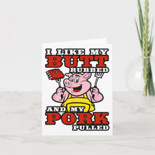 Carte Barbecue J'Aime Mon Beurre Et Mon Porc Tiré