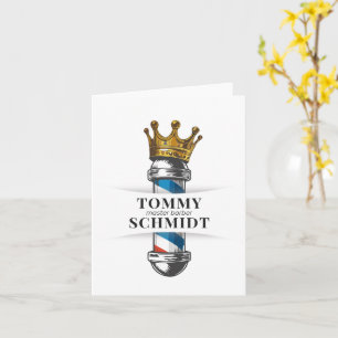 Carte Barber Hair Shop King Crown Barber Pole Hair Salon