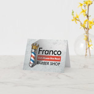 Carte Barber Hair Shop King Crown Barber Pole Hair Salon