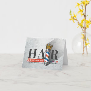 Carte Barber Hair Shop King Crown Barber Pole Hair Salon