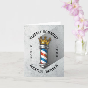 Carte Barber Hair Shop King Crown Barber Pole Hair Salon