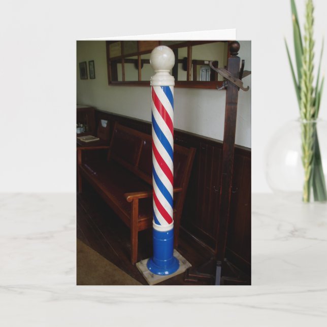 Carte "Barber Pole" Birthday Card (Devant)