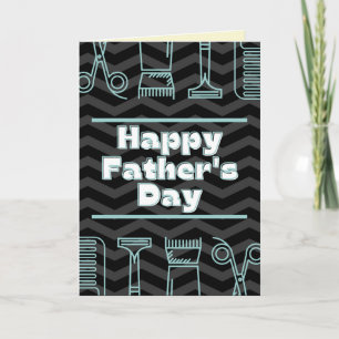 Carte Barber Theme Happy Fête des pères Card