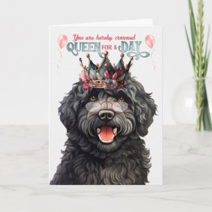 Carte Barbet Dog Queen pour jour drôle Anniversaire