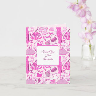 Carte Barbiecore Motif de mode rose et rose chaud