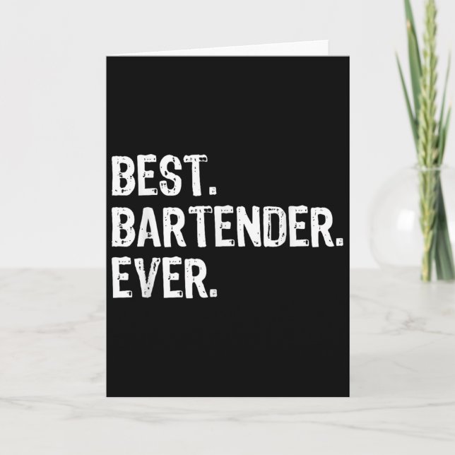 Carte Barman Ever Barman Cadeau Drôle Noël  (Devant)