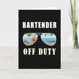 Carte Barman hors service lunettes de soleil vacances à
