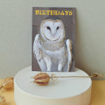 Carte Barn Owl Photo Funny Birthday Card<br><div class="desc">Carte d'anniversaire pour tout ce qui comprend la photo d'une Barn Owl perché,  ainsi qu'un accueil humoristique d'anniversaire à l'intérieur. Sélectionnez une carte de style mat ou brillant.</div>