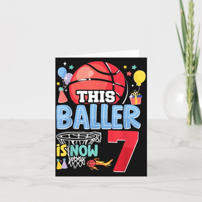 Carte Basball Bball 7e anniversaire Ce Baller a maintena (Devant)