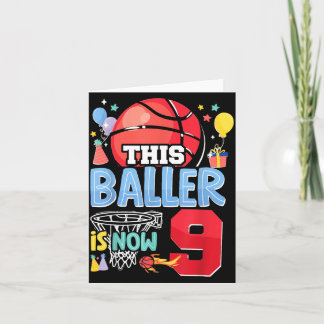 Carte Basball Bball 9e anniversaire Ce basketteur a main