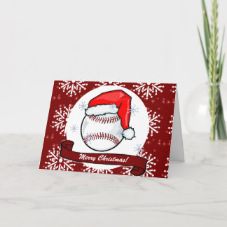 Carte - base-ball décoratif de Père Noël