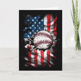 Carte Baseball 4 juillet États-Unis Drapeau américain Ho