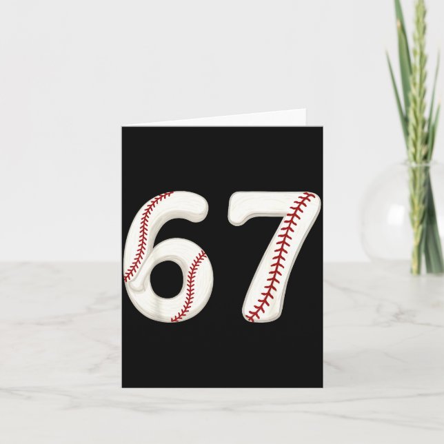 Carte Baseball 67 Numéro Drôle Six Sept Génération Alpha (Devant)