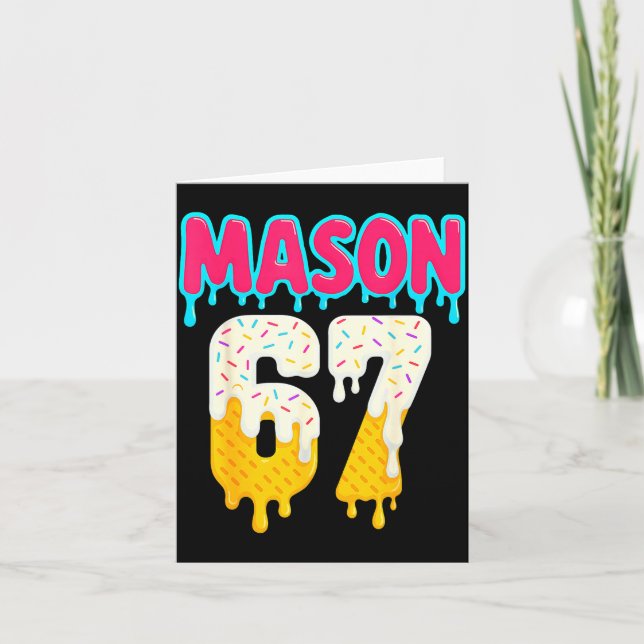 Carte Baseball 6 7 Ice Cream Drip Number 67 Funny Six Se (Devant)