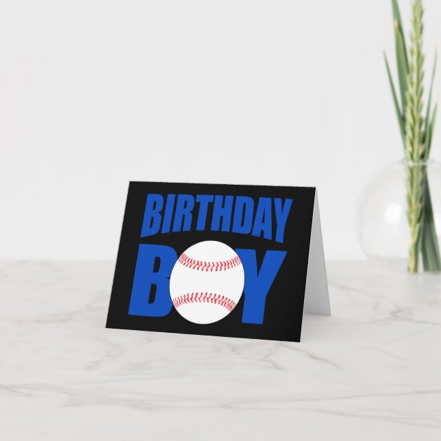 Carte Baseball Anniversaire Boy Blue Baseball (Devant)