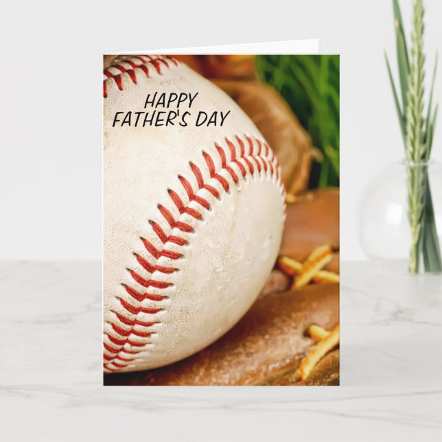 Carte Baseball avec Glove Happy Fête des pères (Devant)