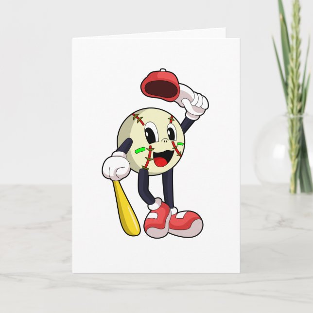 Carte Baseball avec une batte de baseball (Devant)