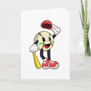 Carte Baseball avec une batte de baseball