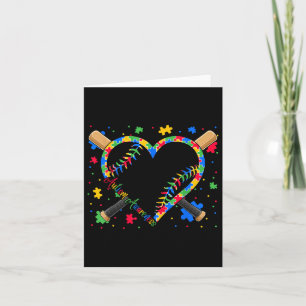 Carte Baseball Ball Heart Avec Pièces De Puzzle Autisme