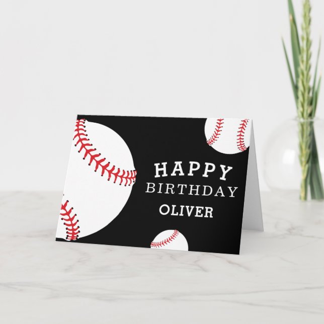 Carte Baseball Balls Sports Joyeux Enfants d'Anniversair (Devant)