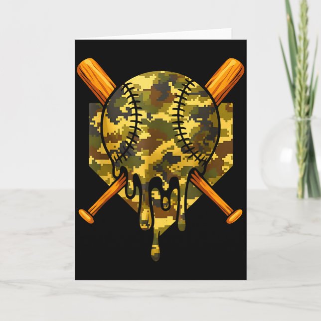 Carte Baseball Camo Garçons Crème Glacée Baseball Jeunes (Devant)