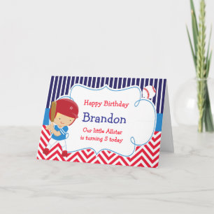 Carte Baseball Cute Blonde Boy Anniversaire