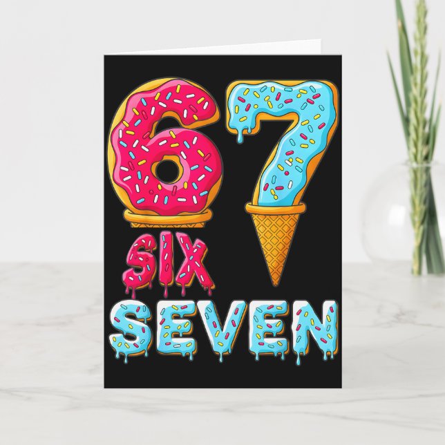 Carte Baseball Drip Number 67 Player 67 Meme Ice Cream D (Devant)