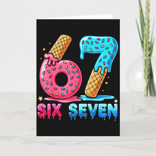 Carte Baseball Drip Number 67 Player Or 67th Birthday  (Devant)