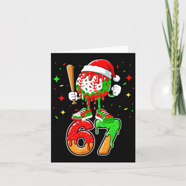 Carte Baseball Drip Numéro 67 Mème Crème Glacée Dégoulin (Devant)