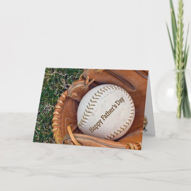 Carte Baseball en gant pour la Fête des pères (Devant)