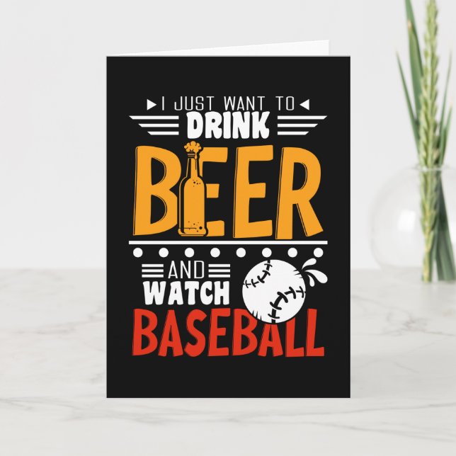 Carte Baseball Et Bière (Devant)