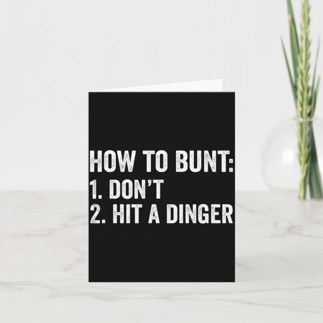 Carte Baseball Humor How To Bunt Don't Hit A Dinger Funn (Devant)