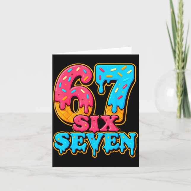 Carte Baseball Ice Cream Drip Number 67 Six Seven Meme C (Devant)