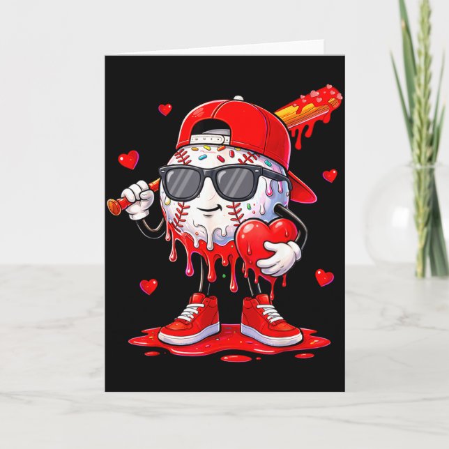 Carte Baseball Ice Cream Drip Valentines Day Shirts For  (Devant)