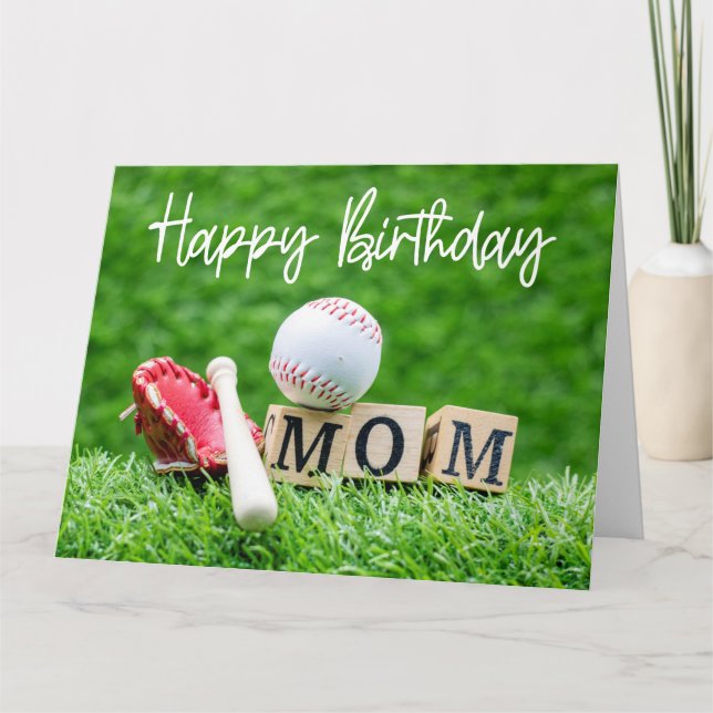 Carte Baseball Joyeux Anniversaire Baseball Maman maman (Devant)