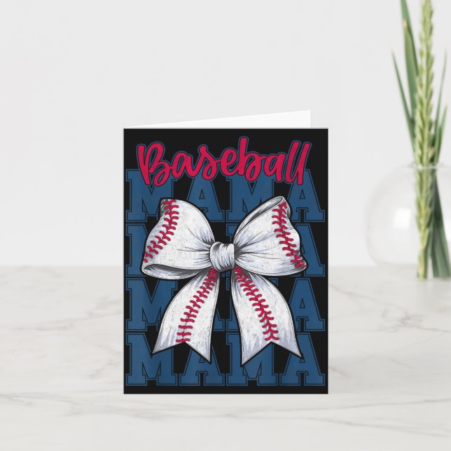 Carte Baseball Mama Coquette Bow Game Day Baseball Mom M (Devant)