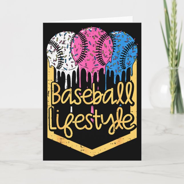 Carte Baseball Mode de vie Balle Sprinkles Drip Garçons  (Devant)