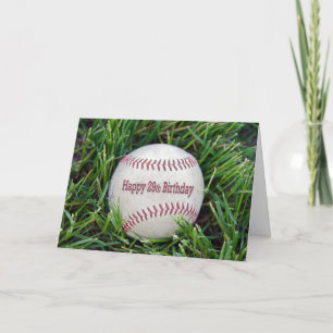 Carte baseball pour 29e anniversaire dans l'herbe