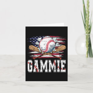 Carte Baseball T-ball Gammie Drapeau Américain Fière Bal