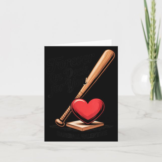 Carte Baseball Valentine Forever On Deck Pour Vous Tee  (Devant)